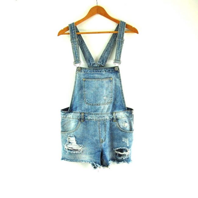 Denim Dungaree Shorts Womens