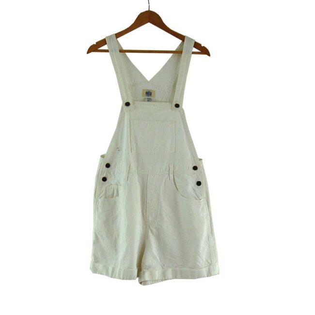 Vintage White Denim Dungarees