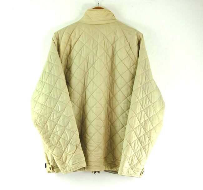 Back of Beige Quilted Barbour Flyweight Jacket