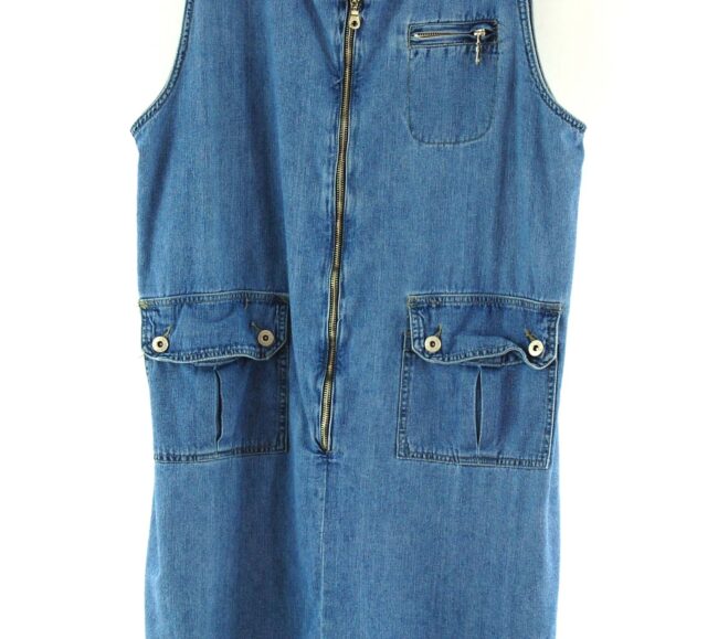 Close up of 90s Denim Pinafore Dress