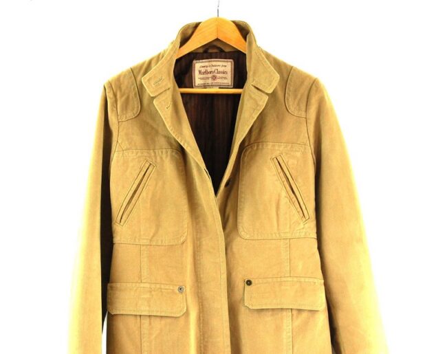 Close up of Womans Tan Marlboro Classics Coat