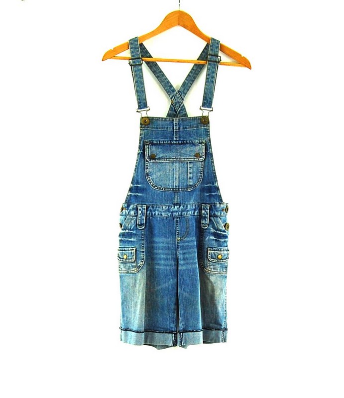 Light blue short sales overalls