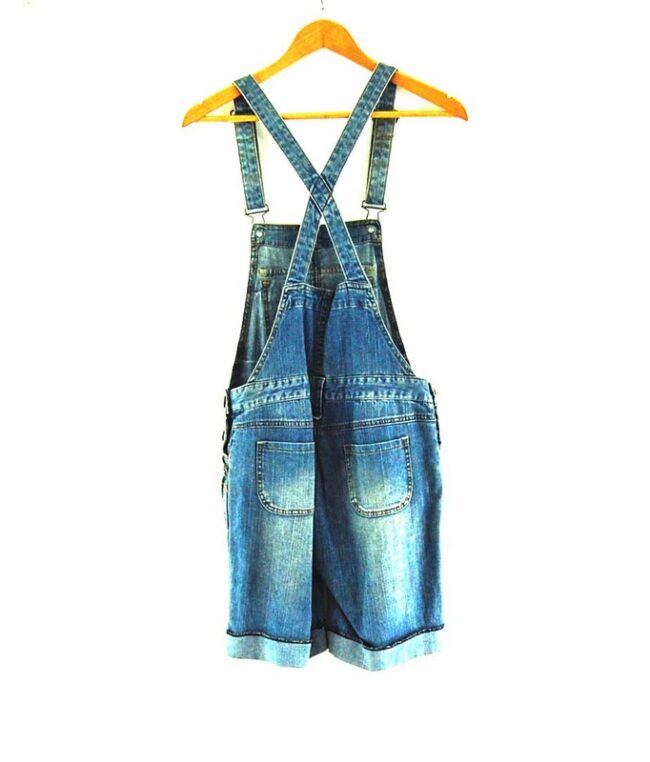 Back of Denim 90s Short Overalls