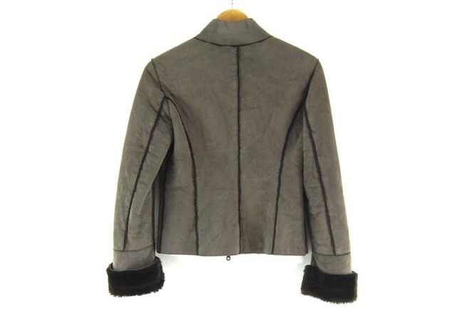 Back of Close up of Liu Jo Faux Fur Jacket in Brown