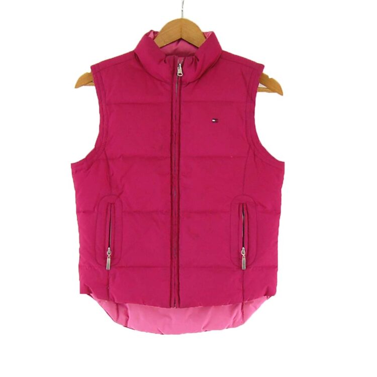 Ladies Pink Reversible Tommy Hilfiger Puffer Vest
