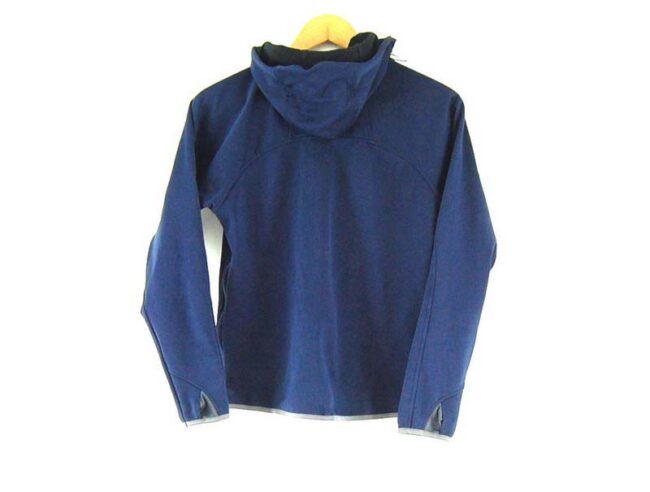 Back of Womens Navy Blue Mammut Hoodie