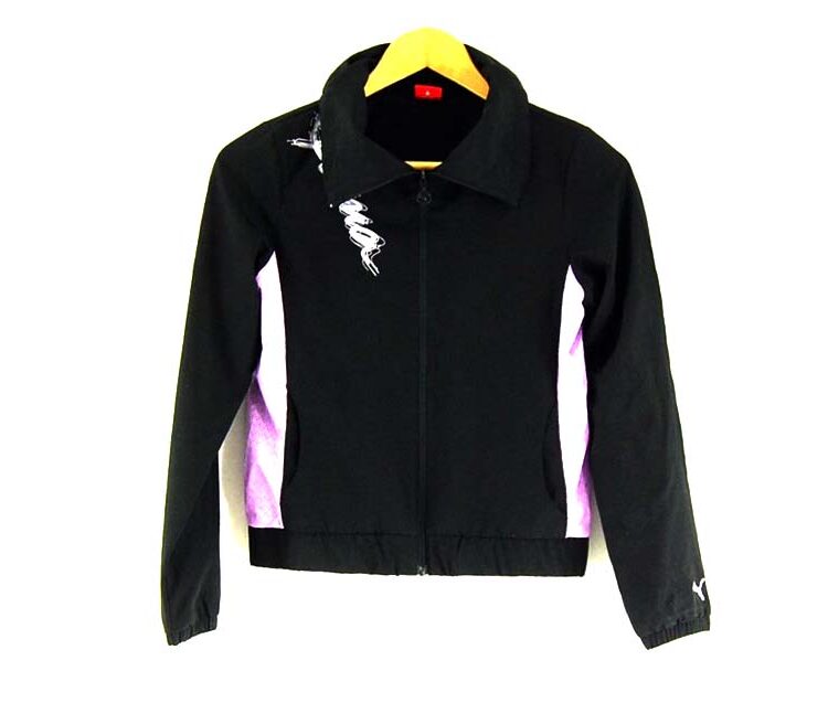 Black Puma Tracksuit Top Womens