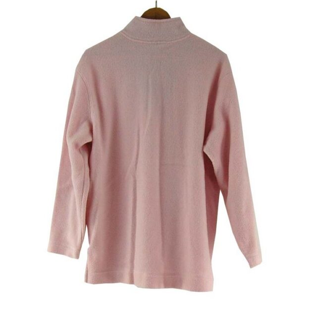 Back of Pink Zip Fleece Top