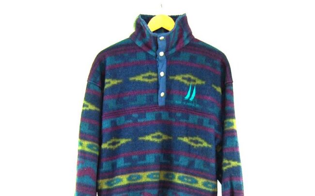 Close up of Aztec Print Colourful Fleece