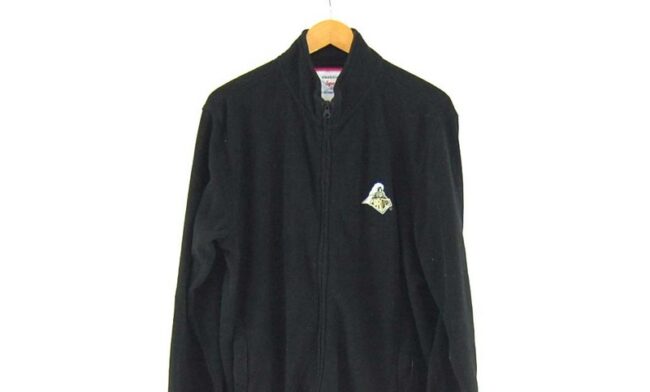 Close up of Black Purdue Zip Up Fleece Jacket