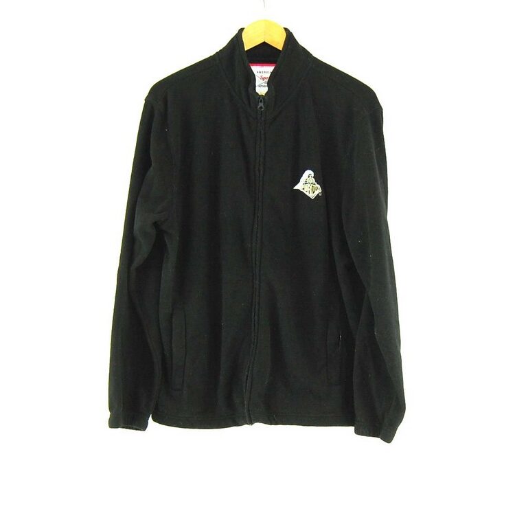 Black Purdue Zip Up Fleece Jacket