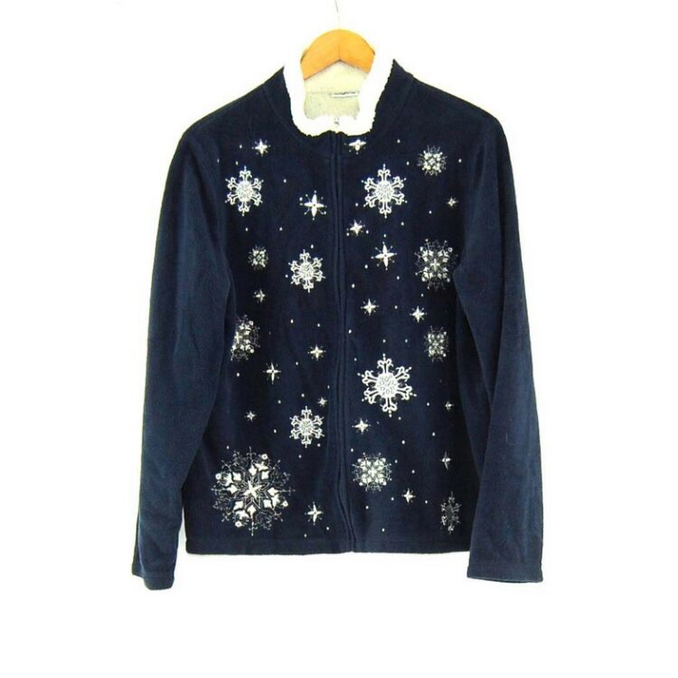 Snowflake Pattern womens Retro Fleece