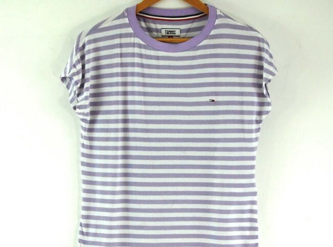 Close up of Ladies Striped Tommy Hilfiger Tee