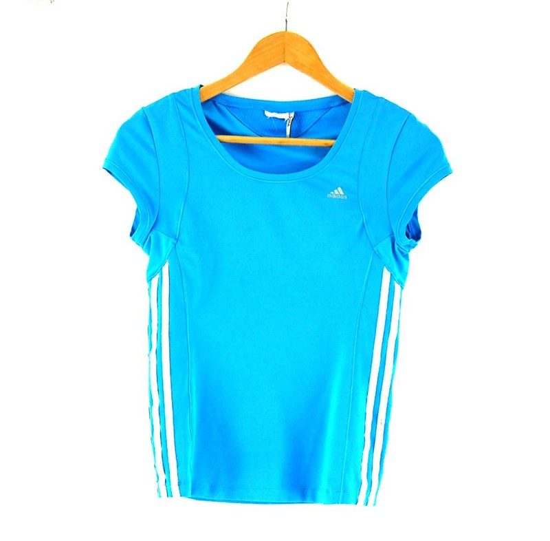 Ladies Blue Climacool Adidas Top - UK 10 - Blue 17 Vintage Clothing