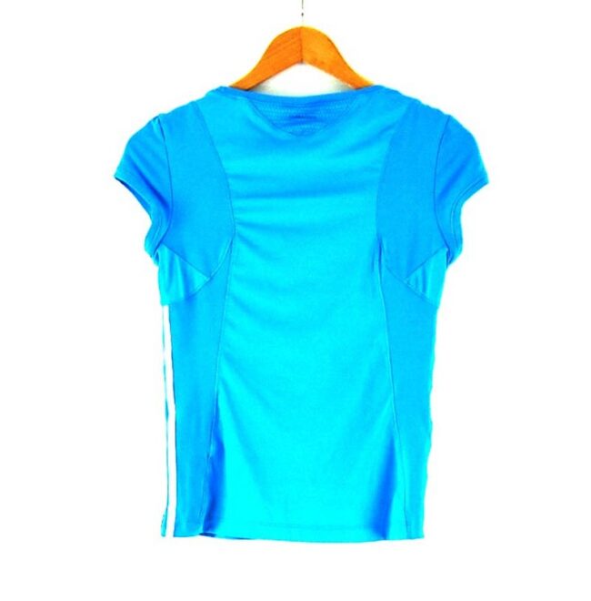 Back of Ladies Blue Climacool Adidas Top