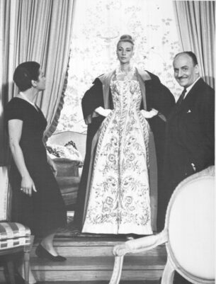 Ginette Spanier, model and Pierre Balmain. Image via Wikipedia.