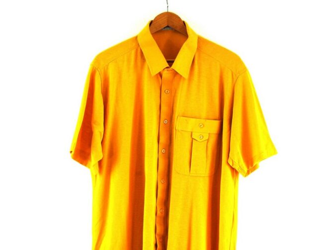 Close up of 70s Yellow Short Sleeved Shirt