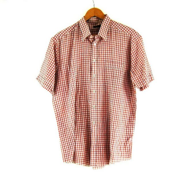 70s Red Check Short Sleeve Shirt