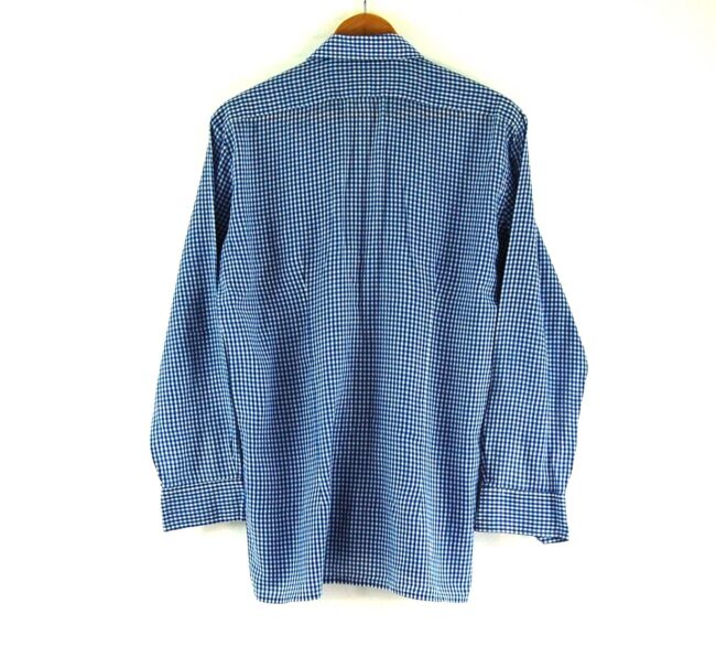 70s Blue and White Gingham Shirt Back