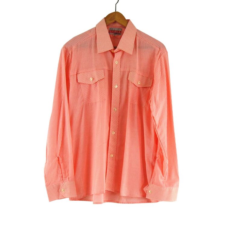 70s Peach Checked Shirt