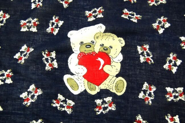 Close Up of Romantic Teddy Bears Bandana