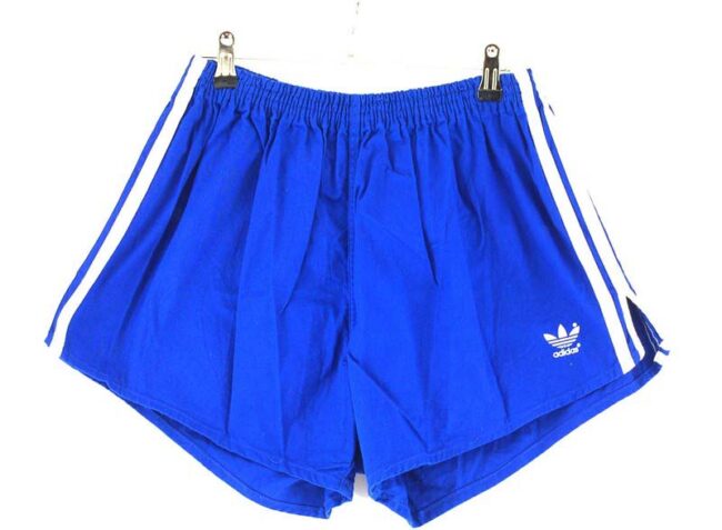 Blue Cotton Adidas 3 Stripe Mens Shorts
