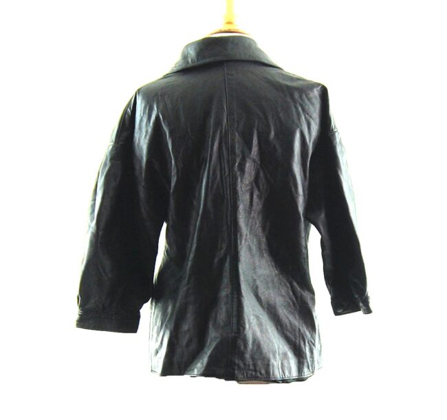 80s Leather and Faux Snakeskin Jacket back