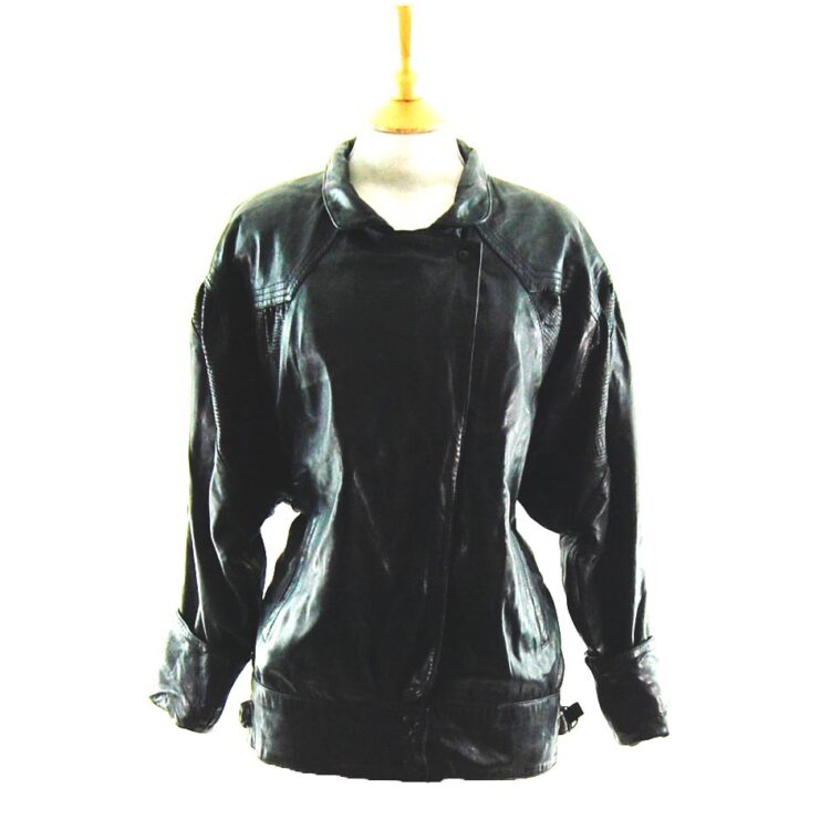 80s Leather and Faux Snakeskin Jacket