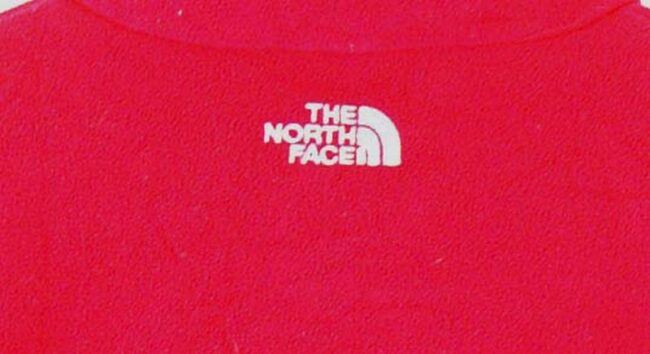 Close up of Red North Face Fleece