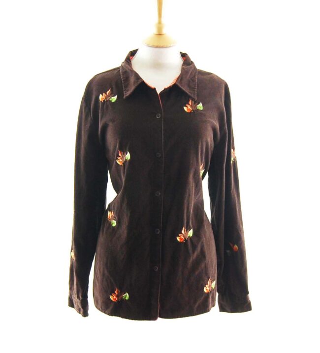 90s Corduroy Leaves Shirt