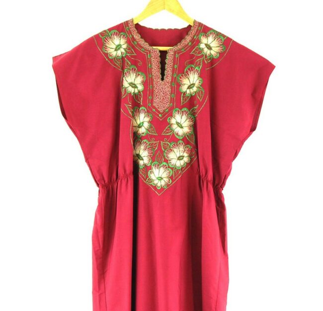 Close Up of 70s Caftan Dress