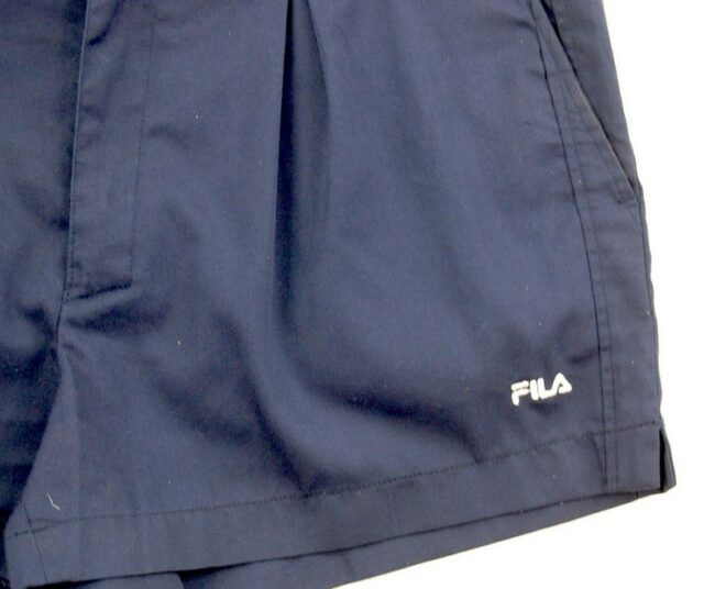 Close up of Navy Blue Fila Vintage Shorts