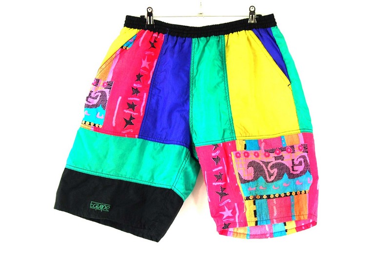 Mens Retro Shorts UK L Blue 17 Vintage Clothing