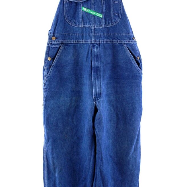 Close up of Key Mens Denim Dungarees