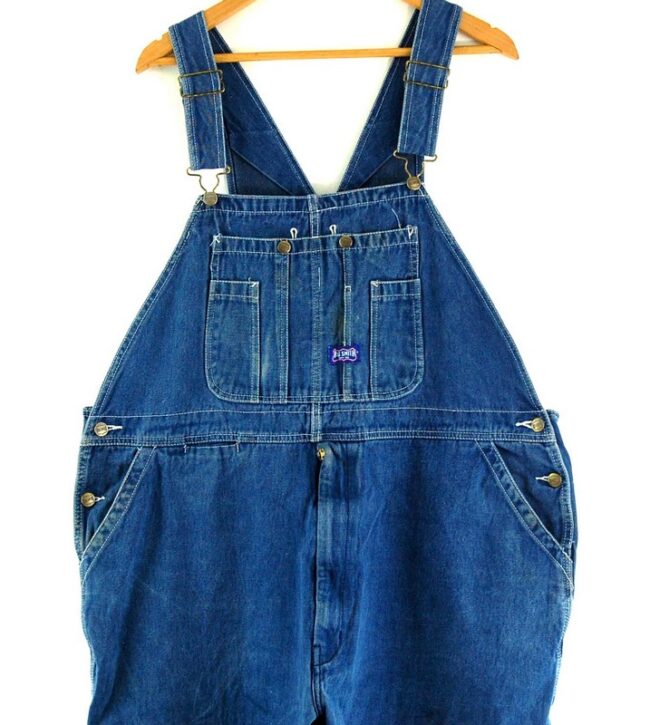 Front close up of Big Smith Blue Vintage Denim Dungarees