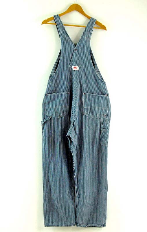 Back of Round House Striped Denim Dungarees