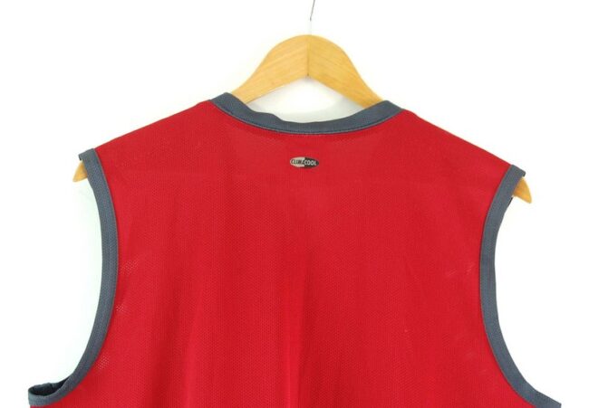 Close up of Red Adidas Mesh Vest