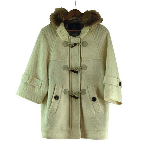 Womens White Burberry Blue Label Duffel Coat