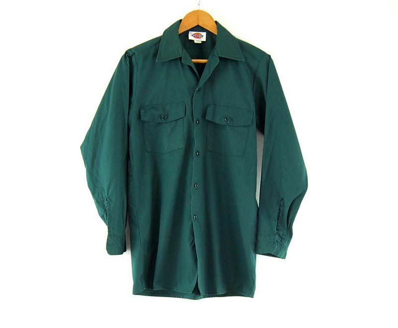 Green Dickies Work Shirt - UK Size M 