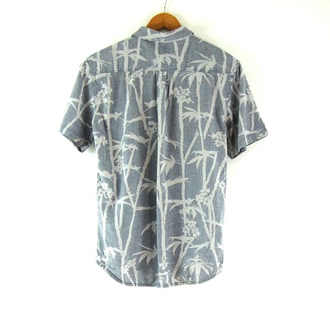 Back of Short Sleeve Tropical Print Grey Vans Shirt