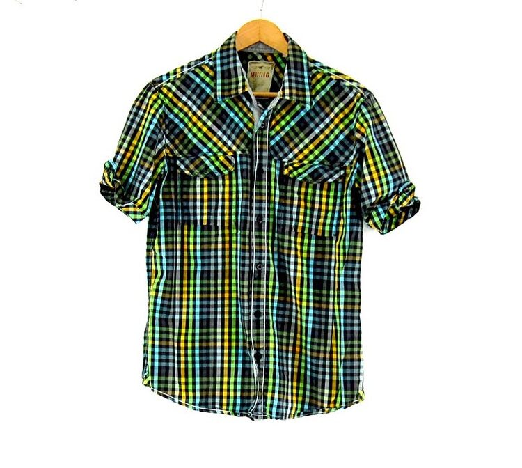 Multicolored Check Short Sleeve Mustang Shirt