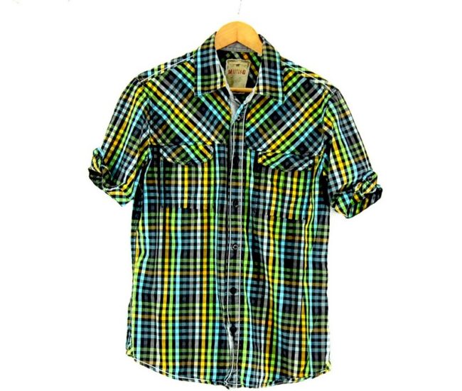 Multicolored Check Short Sleeve Mustang Shirt