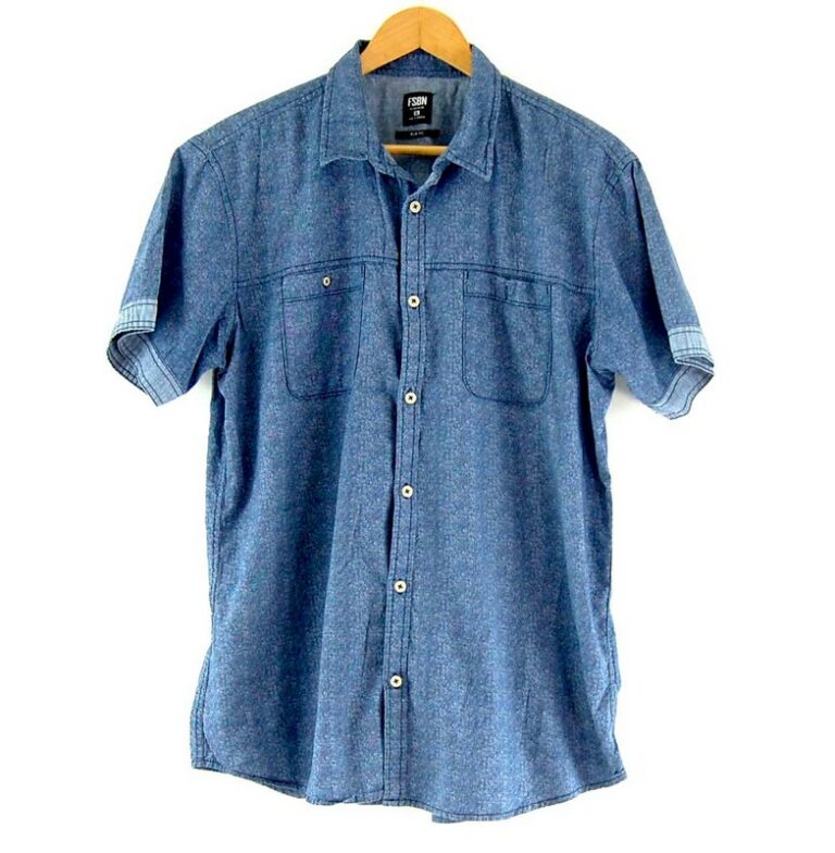 Short Sleeve FSBN Shirt - UK Size XL - Blue 17 Vintage Clothing
