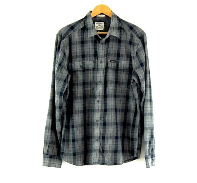 Grey And Black Wrangler Check Shirt