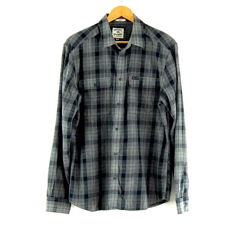 Grey And Black Wrangler Check Shirt