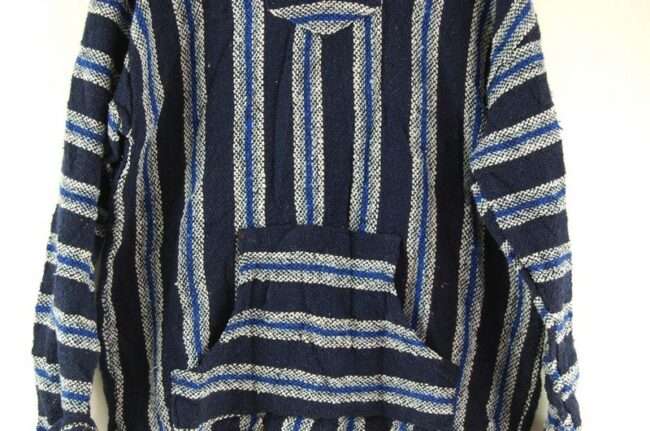 Close up of Blue And White Baja Hoodie