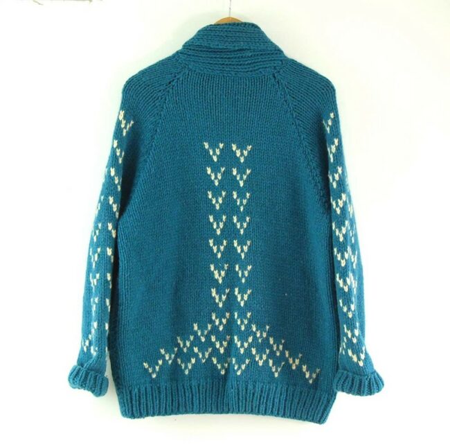 Back of Blue Cowichan Sweater