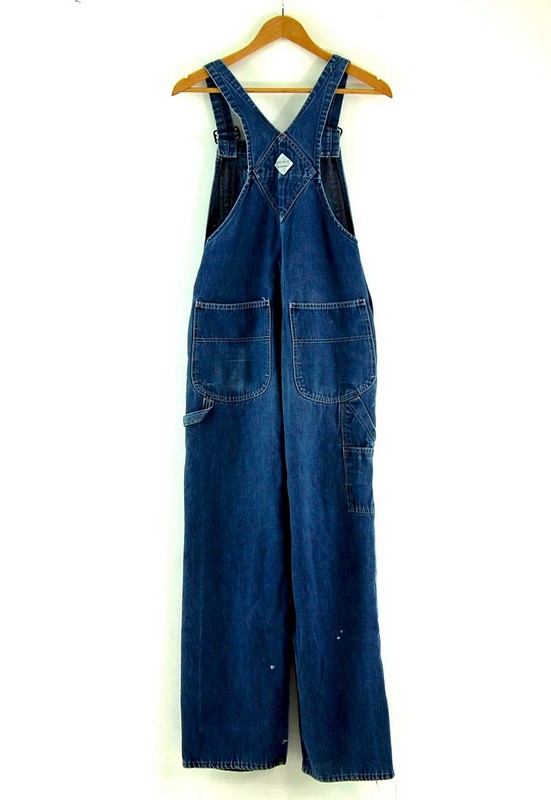 Back of Big Mac Blue Denim Dungarees