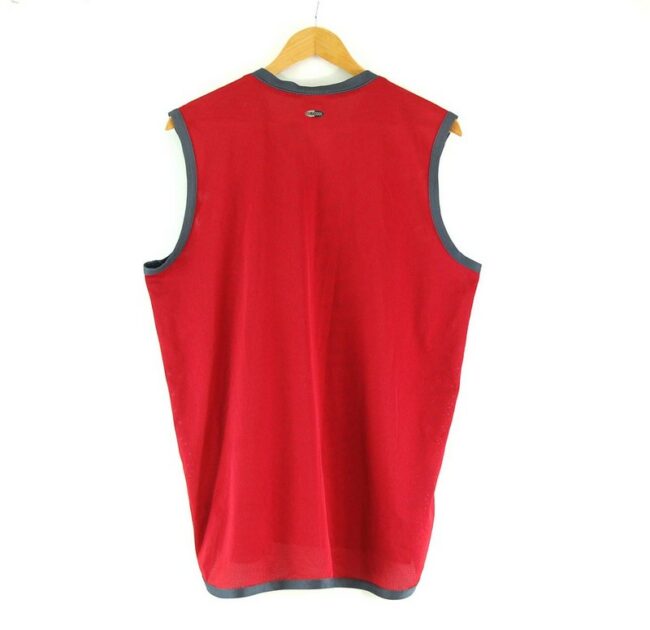 Back of Red Adidas Mesh Vest