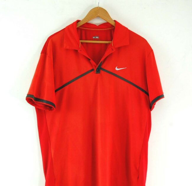Close up of Mens Nike Red Polo Top
